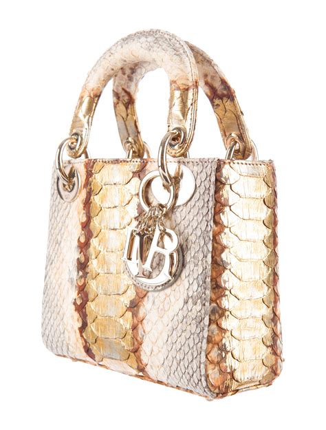 mini lady dior python|Lady Dior cannage bag.